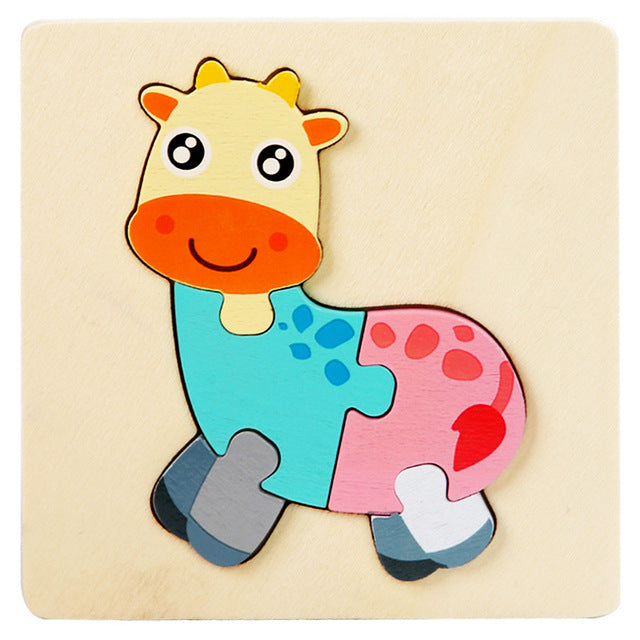 Wooden Geometric 3D Puzzle for Kids Aged 1-3